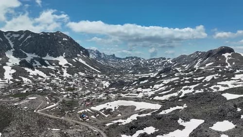 Spring in the Mountains Aerial View 4 K