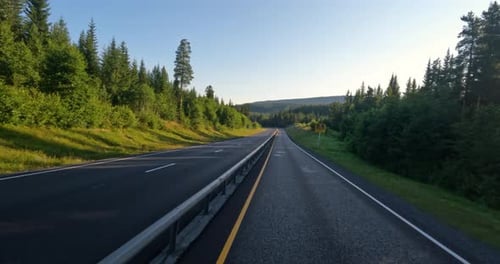 Vehicle point-of-view Driving a Car on a Road in Norway