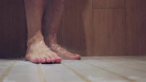 Man Showering, 4K Shot