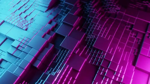 Futuristic Abstract Digital Grid Background Loop
