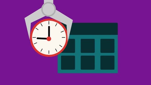 Flat Design Calendar and Clock Time Management Animation