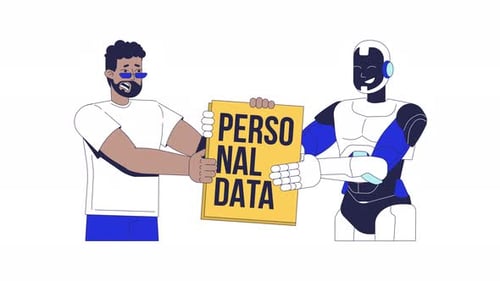 AI and personal data privacy concerns 2D animation
