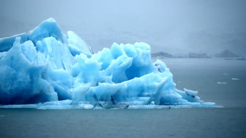 Glaciers In A Lake In Iceland