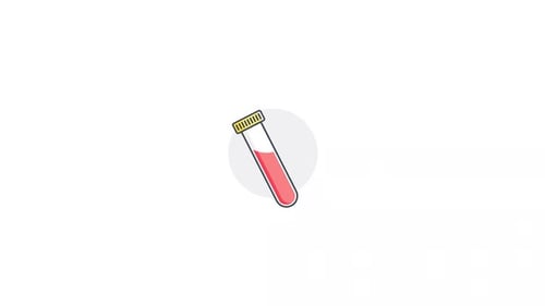 Animated Medical Test Tube Icon with Rotating Liquid