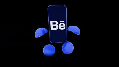 Personagem de telefone em execução em loop Behance