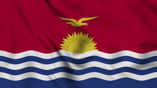 Kiribati National Flag Waving Seamlessly Realistic Motion Graphic