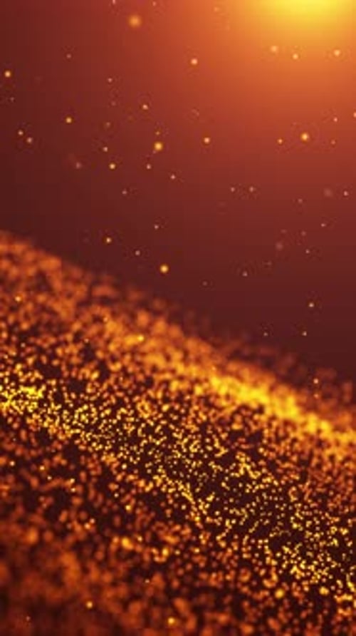 Boucle de fond verticale à flux d'ondes de particules dorées scintillantes V2