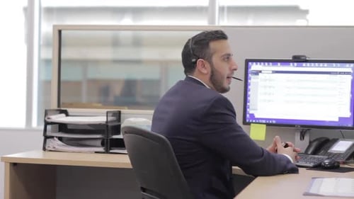 Young Adult Working in Bright Modern Office