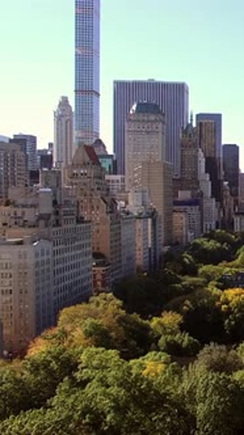 New York City Manhattan Skyline Vertical Smartphone Video Background