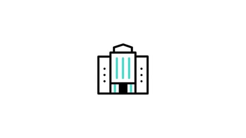Animated Flat Design Corporate Building Icon