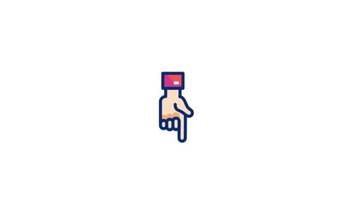 Modern Animated Downwards Pointing Hand Icon Loop