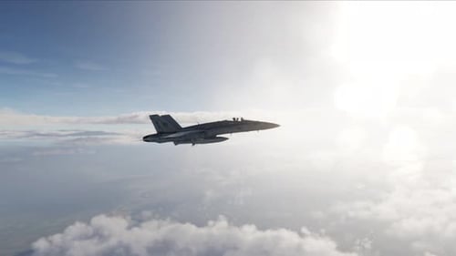 Fighter Jet Soaring Through a Bright Blue Sky