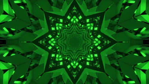 Tunnel Kalaidoscope Green 4k