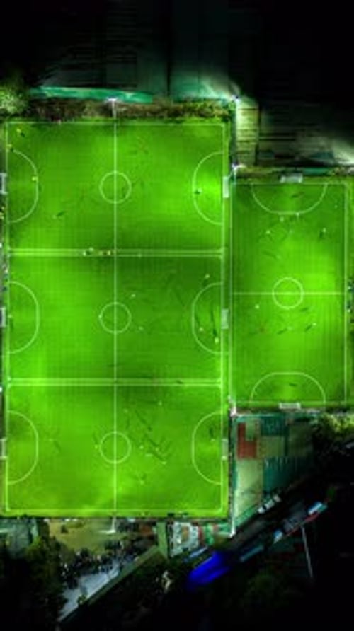 Night Soccer Games from Above