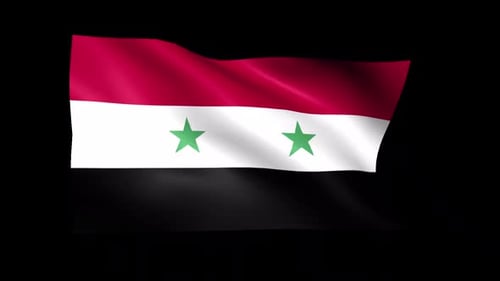 Syrian Flag Waving Realistic Loop Animation
