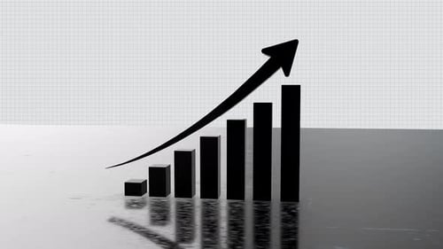 Modern 3D Bar Graph Showing Business Growth Animation