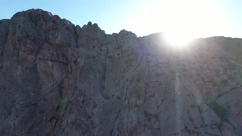 Aerial View Of The Village And Land Seen From Behind The Cliffs