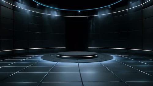 Sleek Futuristic Virtual Studio Stage Background