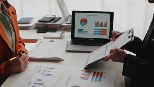 Close up of hands teamwork business group working and brainstorming business financial and marketing