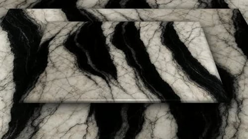Panda, weiße Marmorfliesen, rotierender Hintergrund, einzigartiges schwarz-weißes Stein-Elite-Luxus-Design