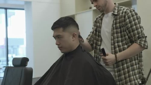 Stylish Haircut at a Modern Barbershop
