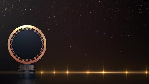 Podium Light Lamps Golden Retro Round Royal Awards Graphics Sparkle Glitter Confetti Sparkle Rain