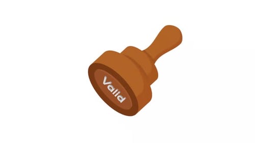 3D Animated Valid Stamp Icon