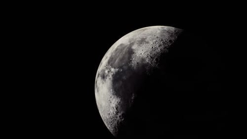 View of the Crescent Moon Against a Black Sky at Night