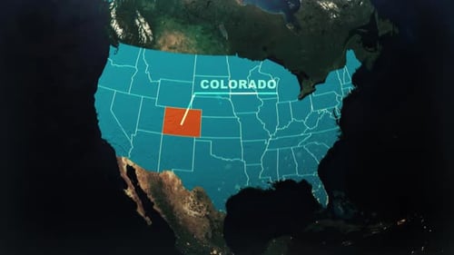 Global Map Pinpoint Zoom to Colorado State Reveal