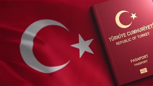 Passeport turc et drapeau turc