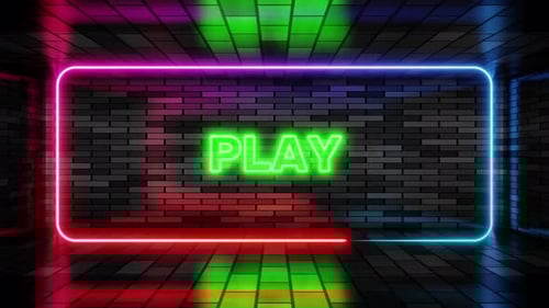 Vibrant Neon Light Frame with Glowing Text Display