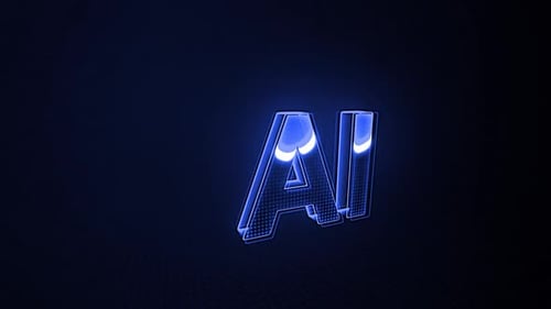 AI Letters Neon Futuristic Logo Reveal