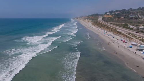 Aerial View of Beautiful Cliffs at the Coast of Southern California Torrey Pines State Reserve