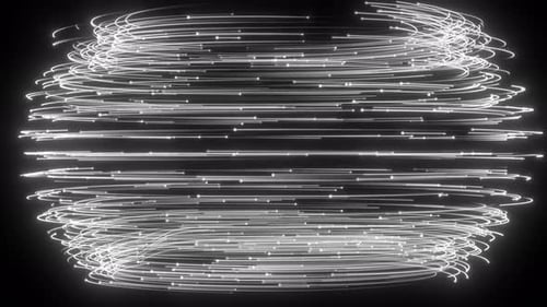 Animationsschleife mit weißen, sich drehenden Partikeln, Vortex-Licht