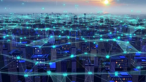 5g Wireless Network Signal Covering Technology City Buildings