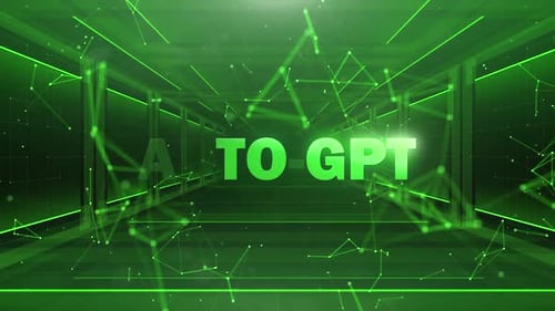 Green Digital Technology Text Reveal In Futuristic Tunnel