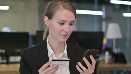 Happy Woman Online Shopping With Smartphone