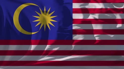 Realistic Malaysia Flag Waving Animation