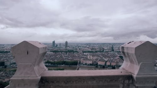 Cityscape Panorama View from Elevated Structure