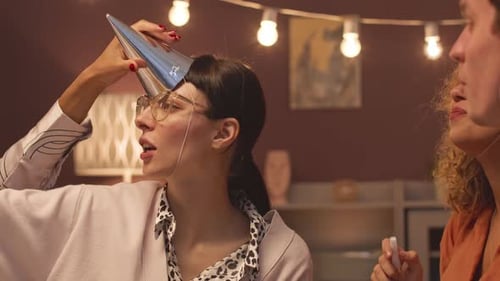 Young Adults Celebrating at Birthday Party