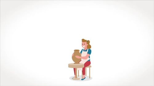 Fabrication de poterie et jeune femme