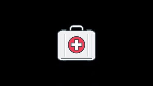 Animated Medical First Aid Kit Icon Reveal
