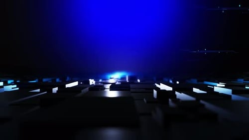 Futuristic Blue Light Digital Logo Reveal Opener