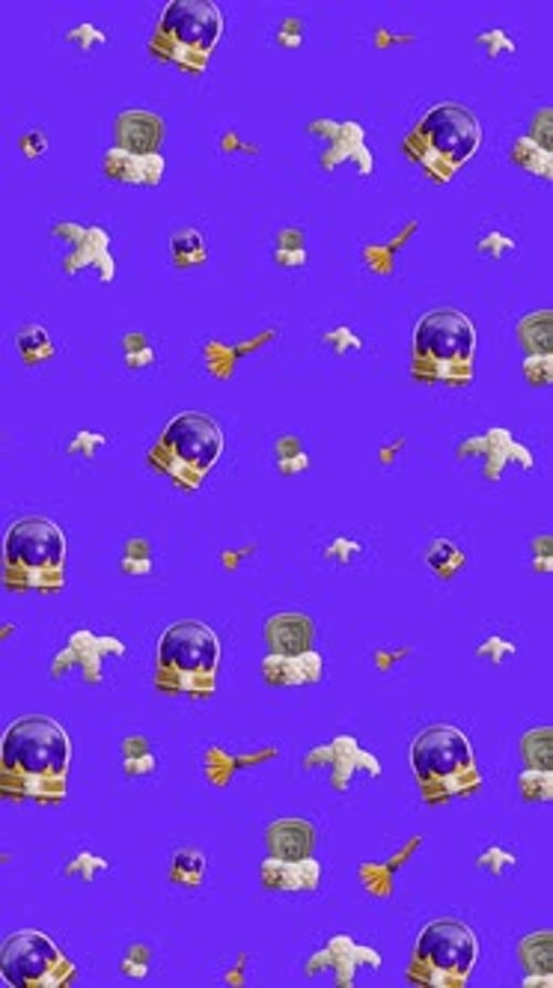 Halloween 3D Elements Falling Seamless Loop Background