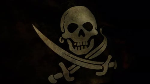 Grungy Pirate Flag Waving Loop