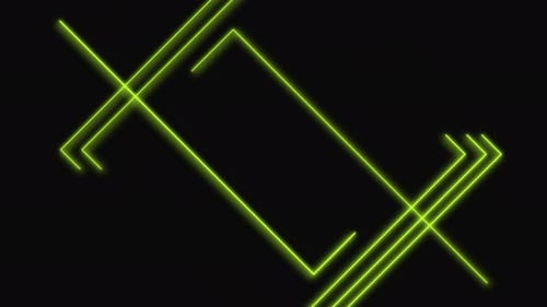 Neon green lines intersect on black