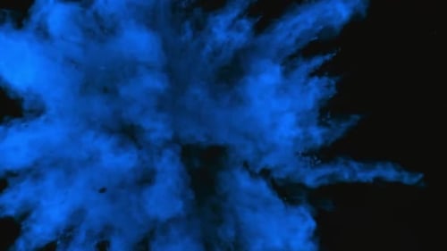 Spreading of blue color in black background.