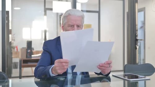 Senior Businessman Reading Documents