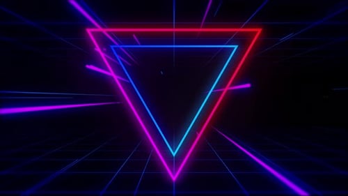 Neon Retro Triangle Tunnel Loop Background