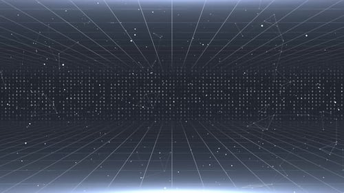 Futuristic Grid with Digital Data